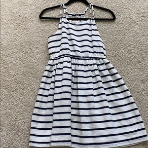 Navy Striped A-Line Dress